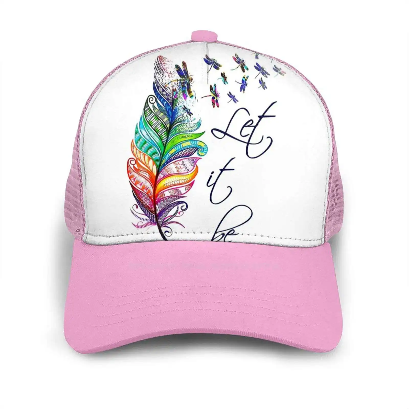 

Let It Be Dragonflies Graphic Hip Hop Fashion Cap Sports Curved Mesh Hat Let It Be Dragonflies Graphic