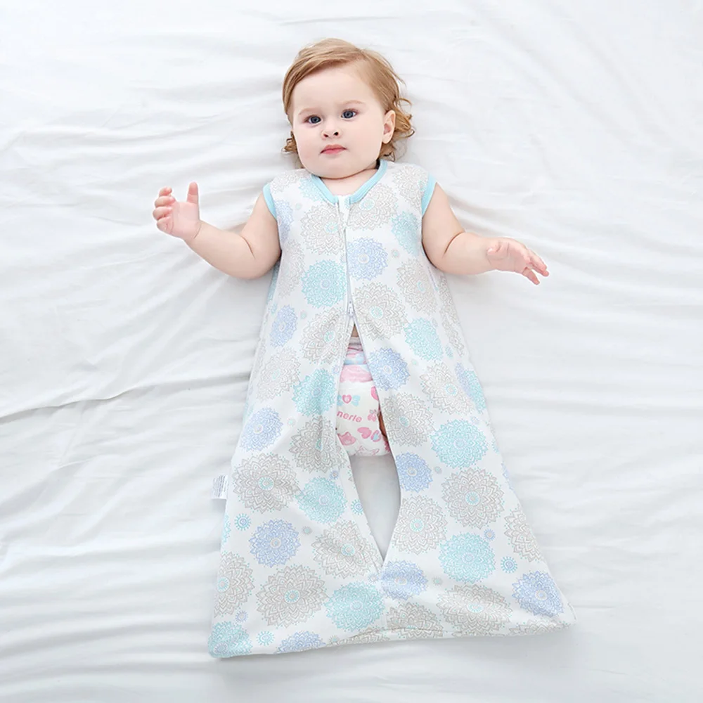 

Baby Wearable Blanket Baby Sleeping Bag Newborn 100% Cotton Print Soft Swaddle Wrap Infant Diaper Changing Summer 0.5Tog