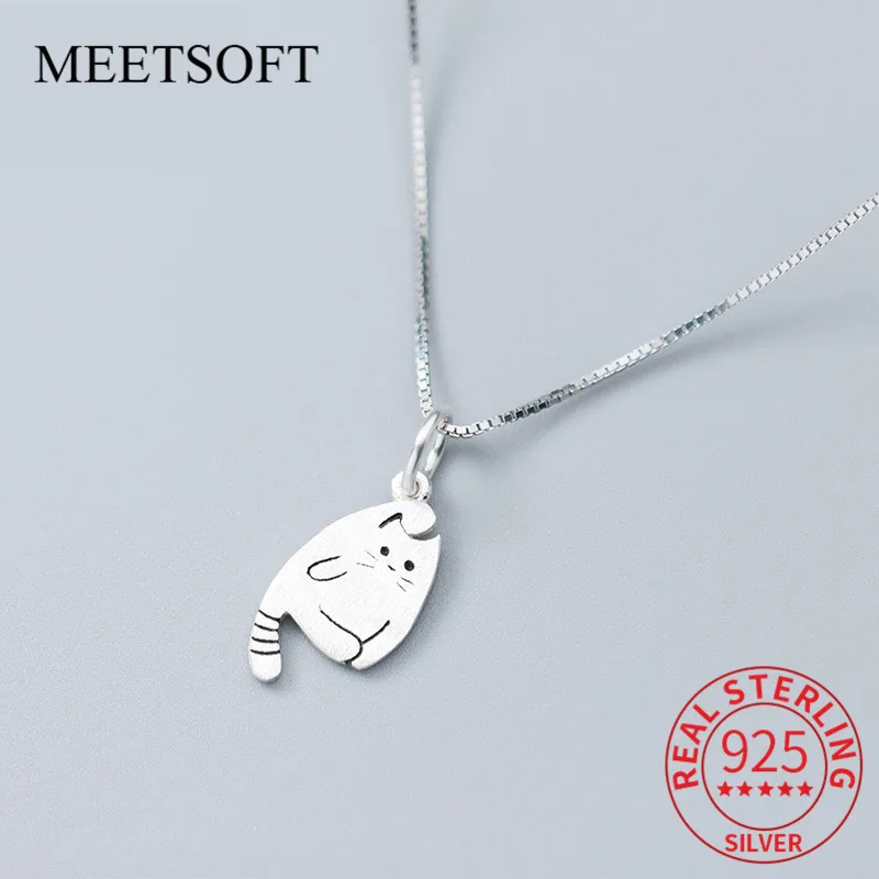 

MEETSOFT Romantic 925 Sterling Silver Cute Cat Pandent Charms Special of DIY Handmade Jewelry Accessory (Without chain)