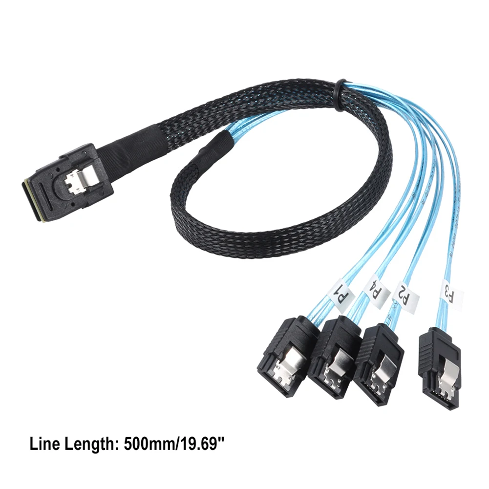 

0.5m/1m Mini SAS SFF-8087 36-Pin Male to 4 SATA 7-Pin Female Forward Breakout Cable Hard Drive Splitter Cable Cord Line Computer