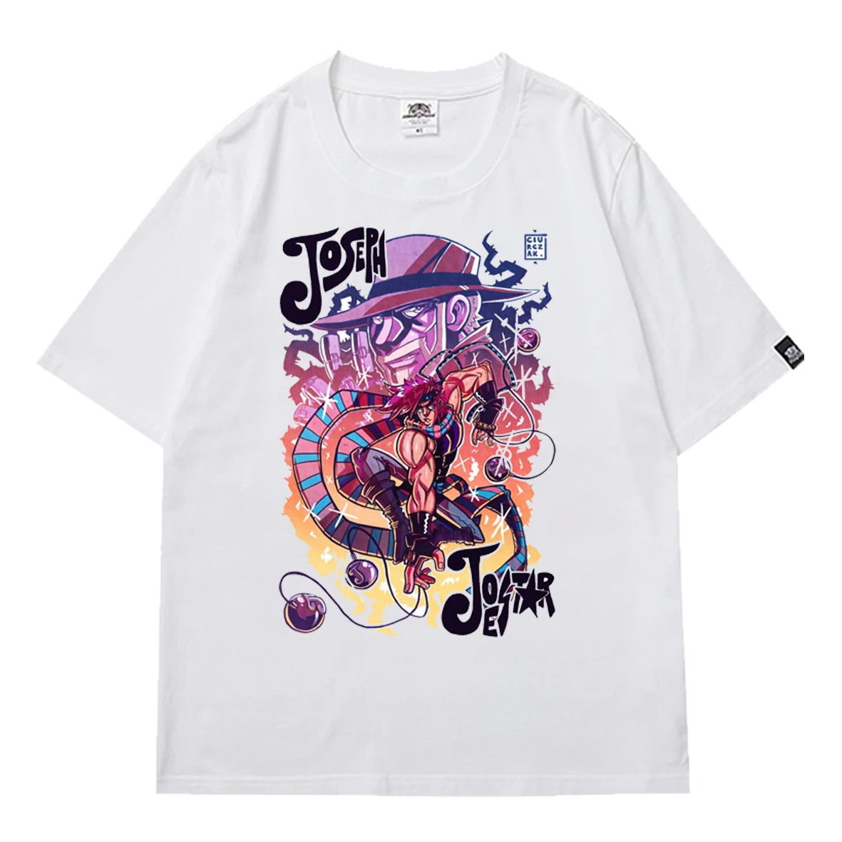 

2021 Anime JoJo's Bizarre Adventure Summer T Shirt Men Harajuku Oversized T-shirt Boy Teen Graffiti Letter Short Sleeve T-shirts