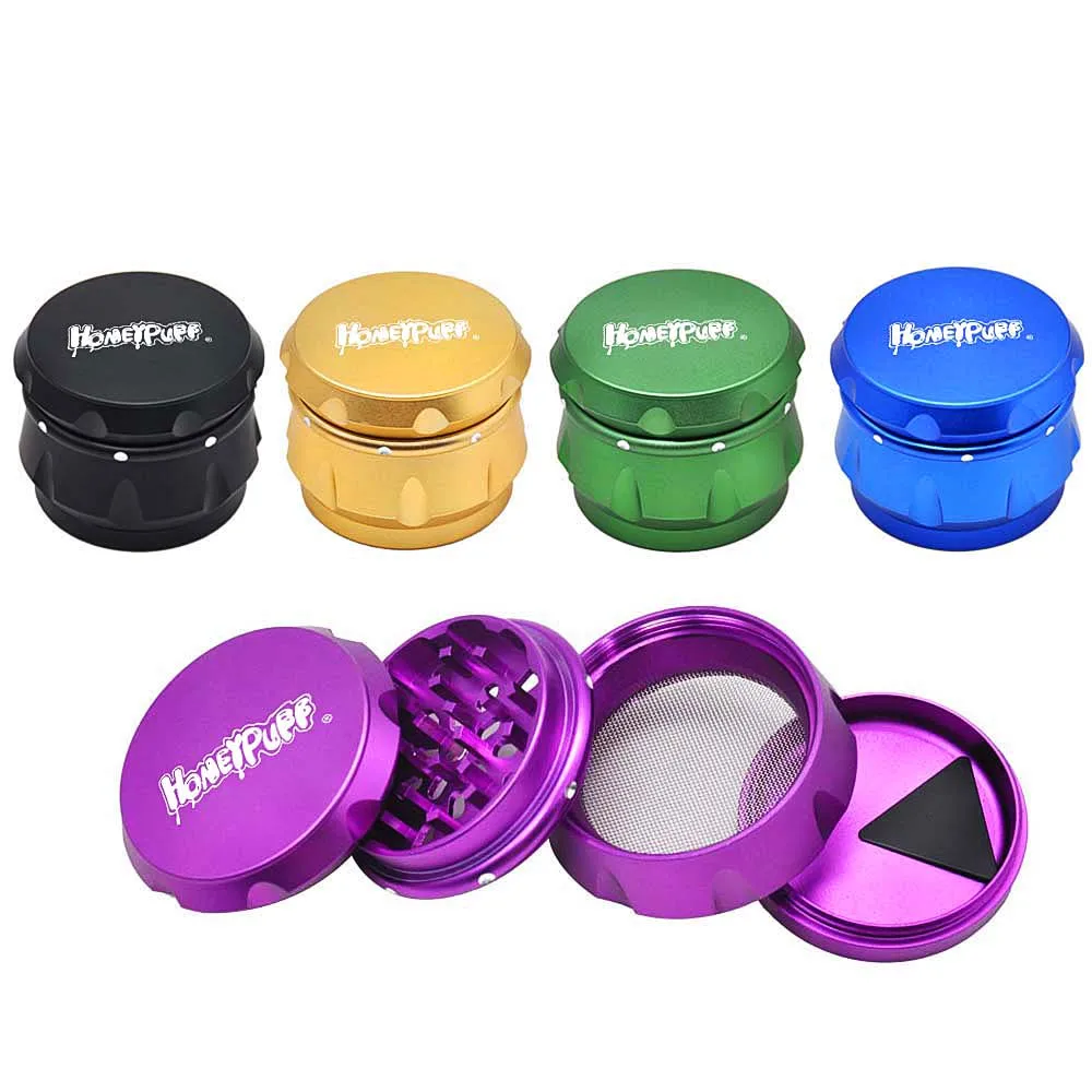 

HONEYPUFF Speaker Shape Herb Aircraft Aluminum Crusher 56 MM 4 Layers Crusher Herb Tobacco Spice Crusher