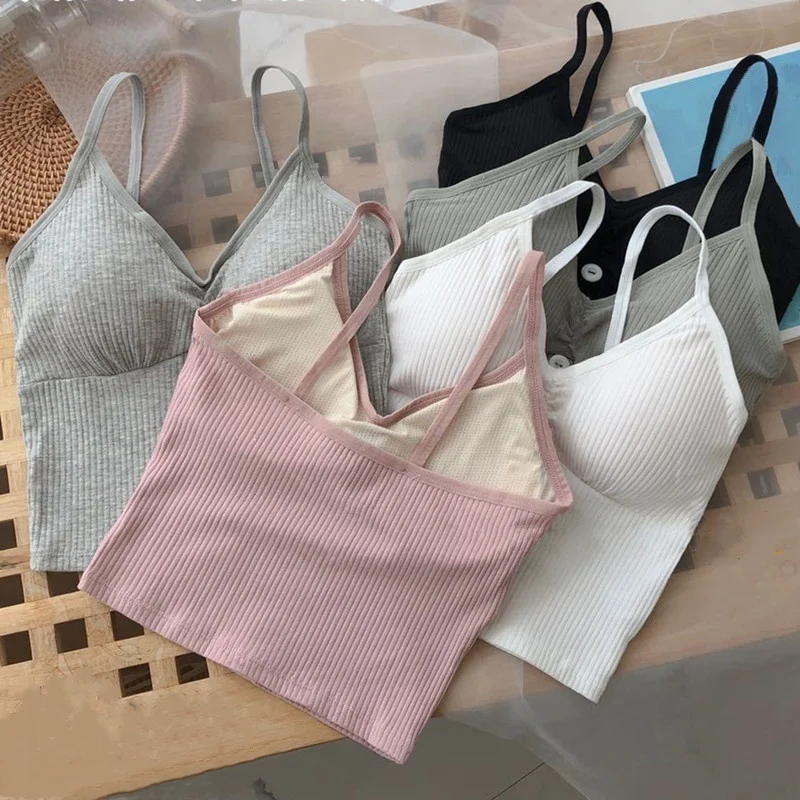 

Woman Knitted Tank Top Women Strap Vest Sexy Female Knitting Crop Top Dropshipping