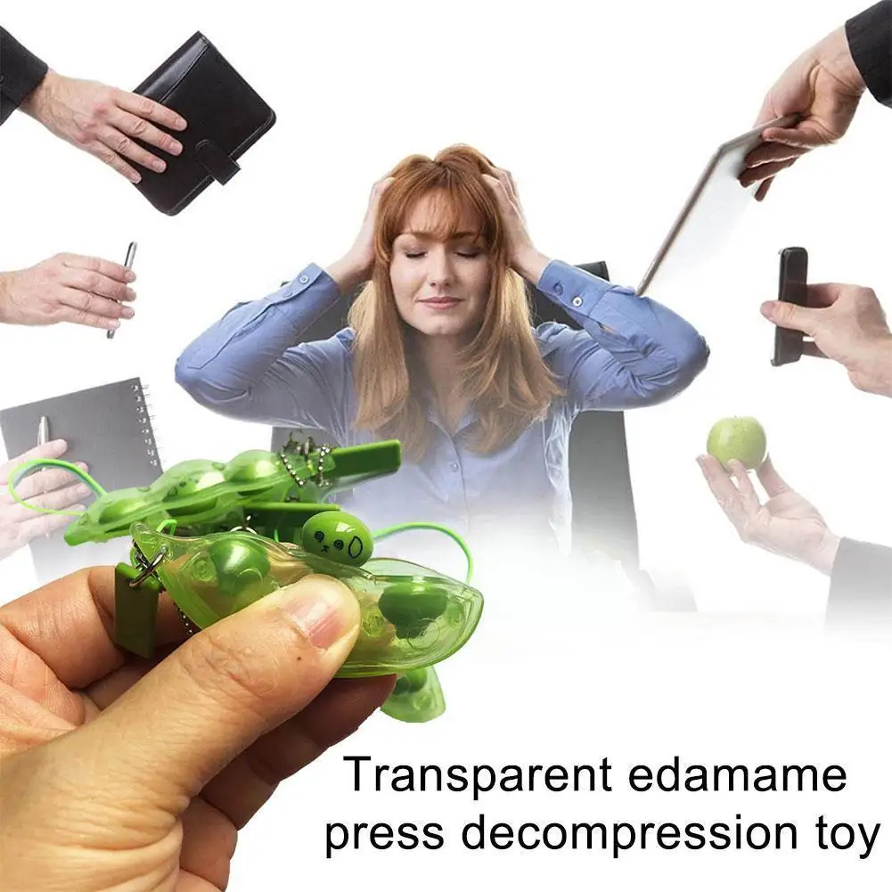 

Fidget Toys Decompression Edamame Toy Push Squishy Rubber Cheap Cute Sensory Relief Peas Stress Squeeze Beans Toy Gifts V3f8