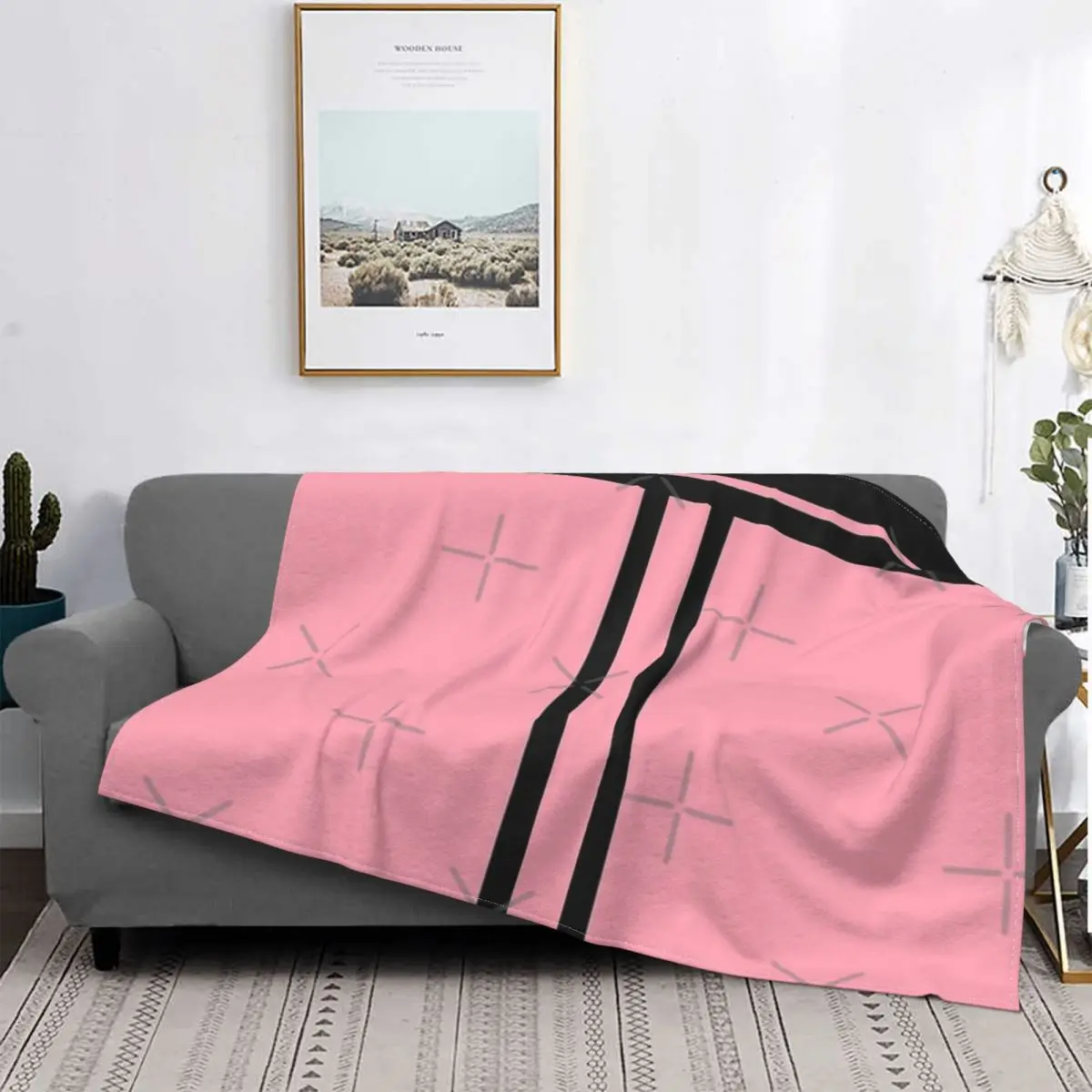 Marinette-colcha a cuadros para cama, manta para Picnic, 90