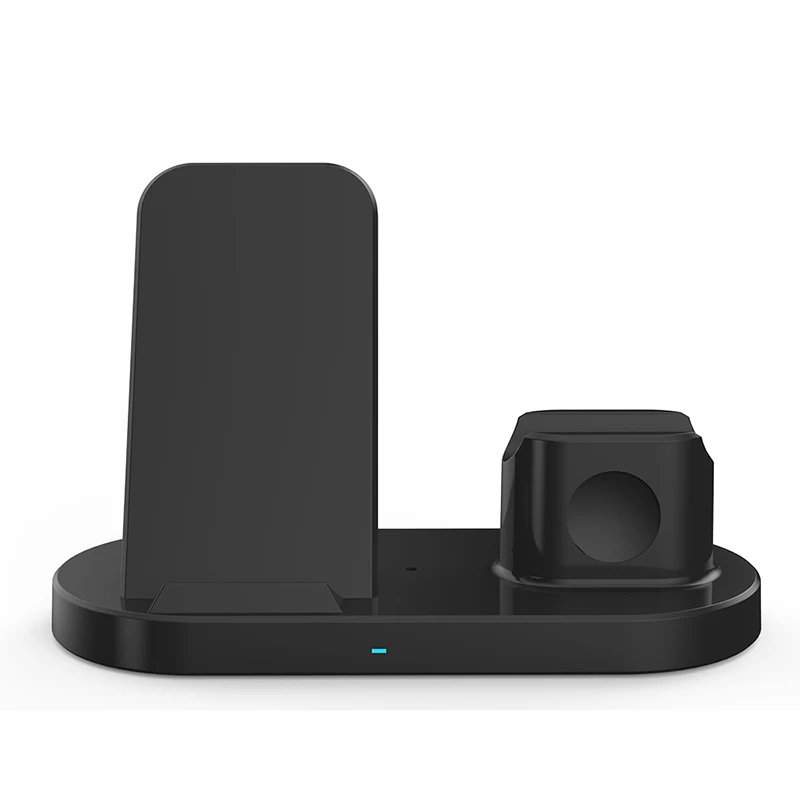Estaci&oacute;n de carga inal&aacute;mbrica 3 en 1, soporte de carga r&aacute;pida QI de 15W para Apple, iPhone 12/11/8 Pro Max, AirPods, iWatch, Samsung-1