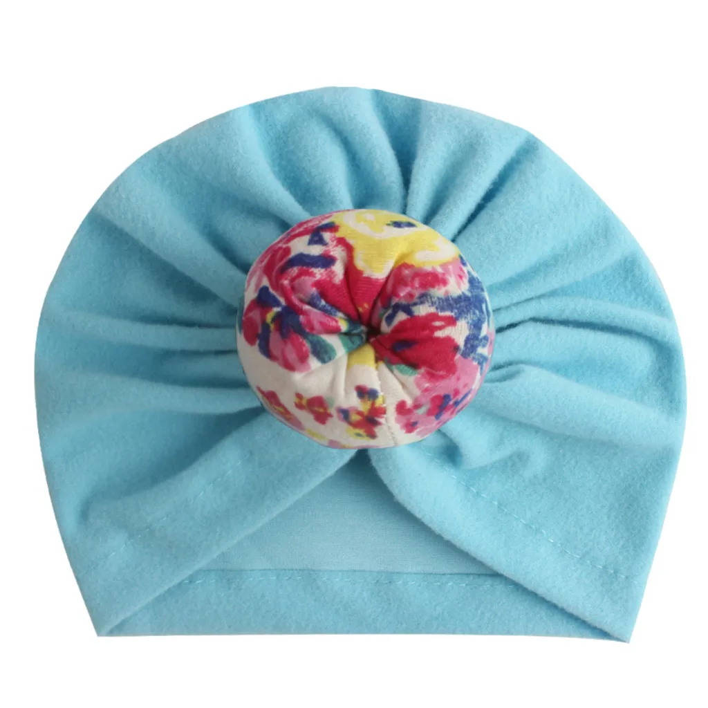 Turban Hats For Newborns Fitted Hat Girls Winter Warm Floral Baby Photography Props Kids шапка для девочки | Детская