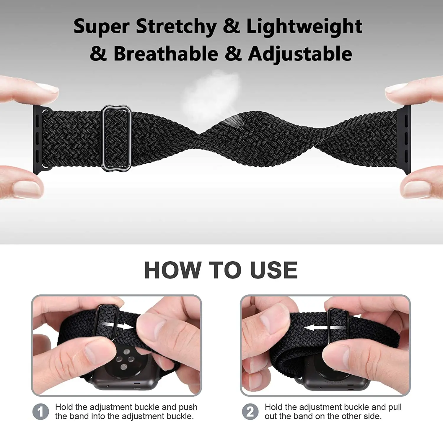 Braided Solo Loop For Apple watch band 44mm 40mm 38mm 42mm Adjustable Elastic Nylon belt bracelet iWatch series 3 4 5 se 6 strap