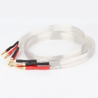 hifi ofc silver plated speaker cables banana plug 2 to 2 connector audio amplifier cd dvd player speaker cable
