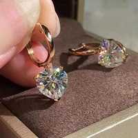 megin d hot sale office luxury heart zircon copper stud earrings for women lover mother friend wedding fashion gift jewelry