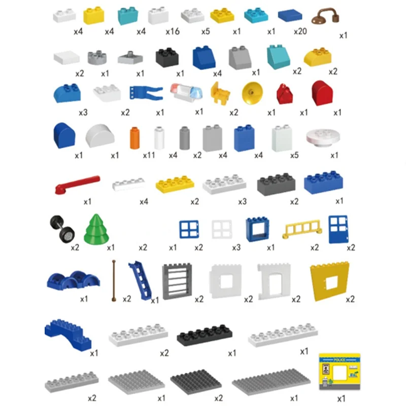 

Police Station Fire Scene Large Particle DIY Building Blocks Assembled Set Educational Kids Toys Christmas Birthday Gifts