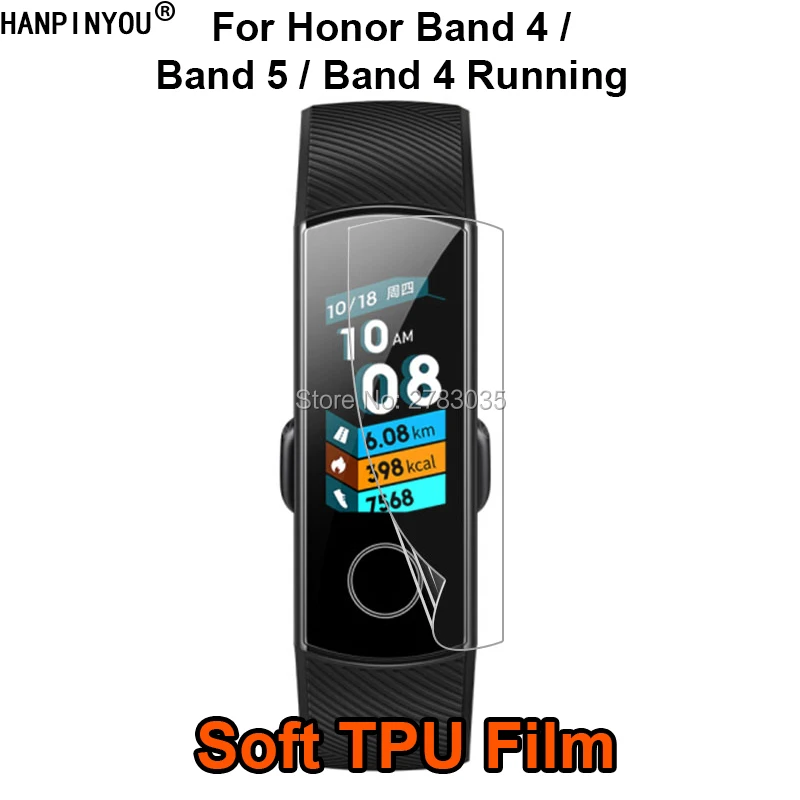 Для huawei Honor Band 4/4 Running/Band 5 Спортивные Смарт-часы напульсник пленка из мягкого ТПУ протектор экрана(не закаленное стекло
