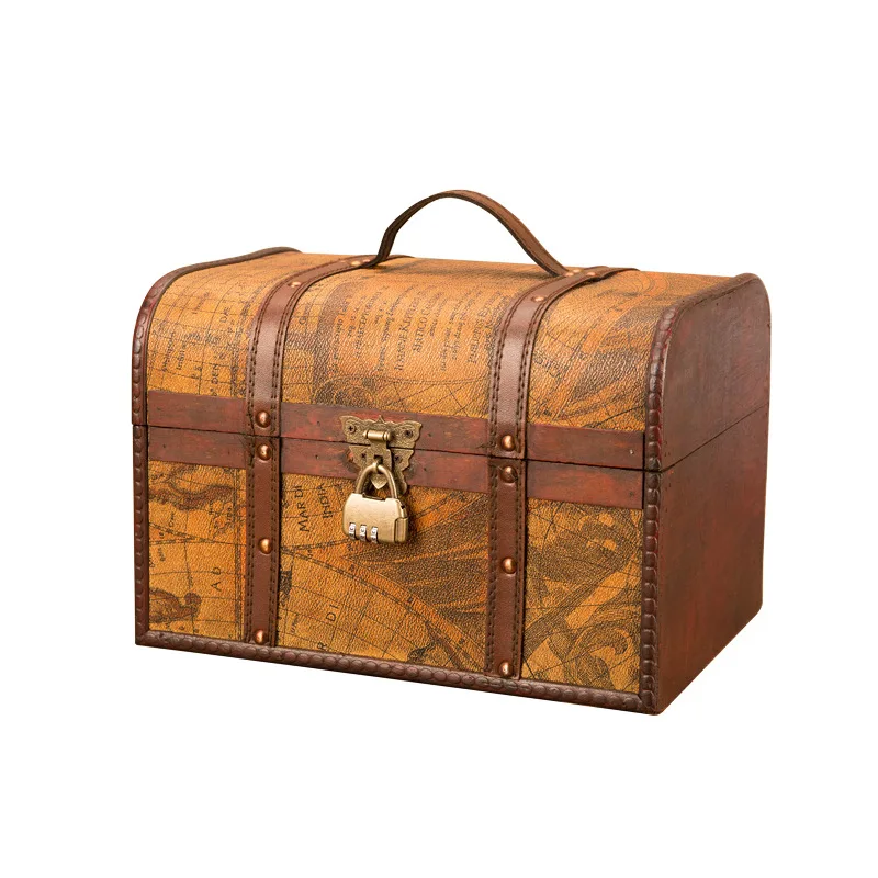 

Classical nostalgic pirate treasure box wooden storage storage wooden box retro home decoration ornaments creative jewelry box