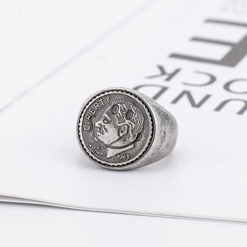 Женское Винтажное кольцо в стиле панк из титановой стали с улыбающимся лицом