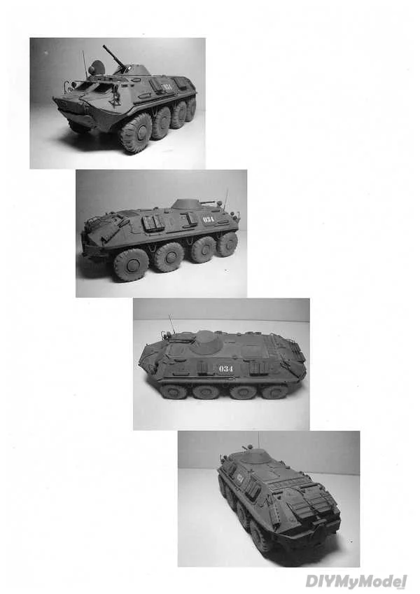 DIYMyModeI-tanque de btr-60pb sovi&eacute;tico, veh&iacute;culo blindado, KIT de modelo de papel artesanal, rompecabezas de juguete hecho a mano, regalo, accesorios de pel&iacute;culas-1