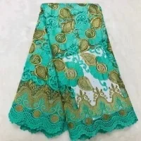 

New Nigerian Guipure Lace Fabric Cotton Embroidery 2021 High Quality African French Net Laces Fabrics 5 Yards For Dress