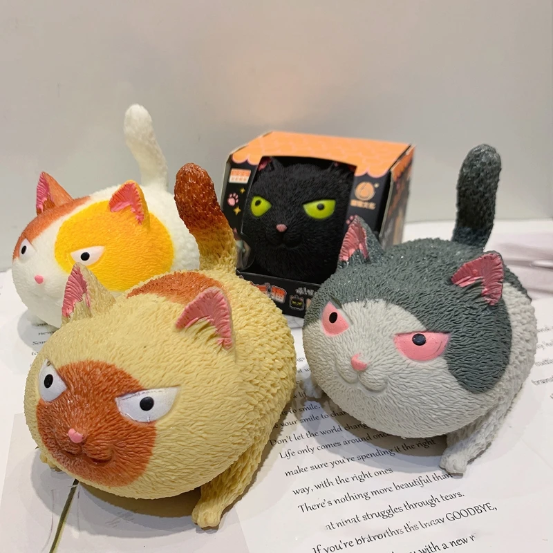 

1PC Soft Rubber Anti-Stress Gadget Playhouse Kit Squeeze Screaming Cat Figure