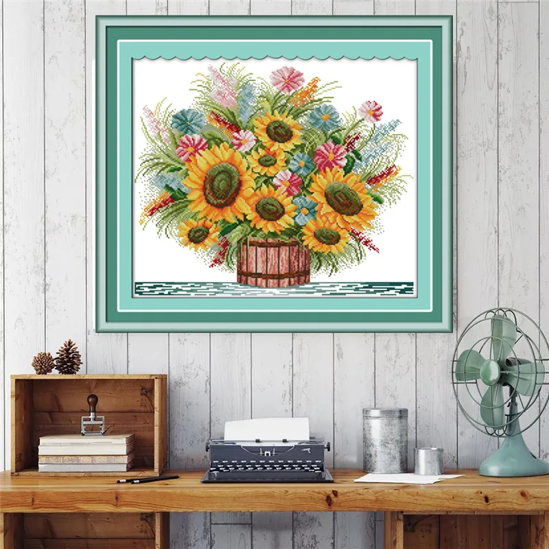 Подсолнухи ресторан Декор картина рассчитанная на печать холсте DMC 11CT 14CT