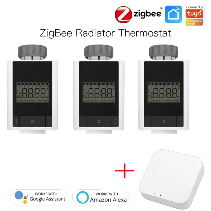 

Tuya ZigBee Programmable Thermostat Timer TRV Radiator Valve Actuator Temperature Controller For Alexa Google Home Smart Home
