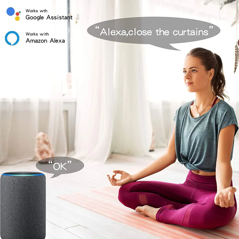 

Electric Curtain Automatic Curtain Control System Tuya Smart Home Works With Amazon Google Home Alexa Curtain