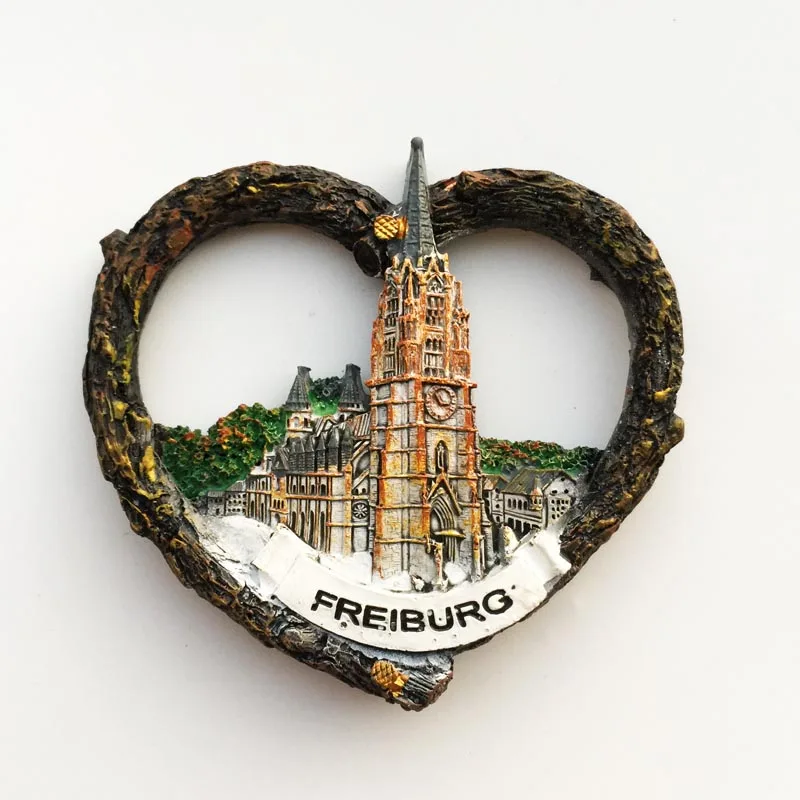 

QIQIPP Tourist souvenir magnetic refrigerator magnet for Freiburg Minster Cathedral, the capital of the Black Forest, Germany