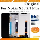 Оригинальный ЖК-дисплей для Nokia 5,1 Plus, сенсорный экран, дигитайзер, полная сборка, запасные части для ЖК-дисплея Nokia X5