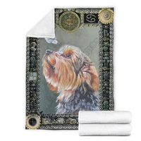 graphic yorkshire fleece blanket dog 3d printed sherpa blanket on bed home textiles home accessories