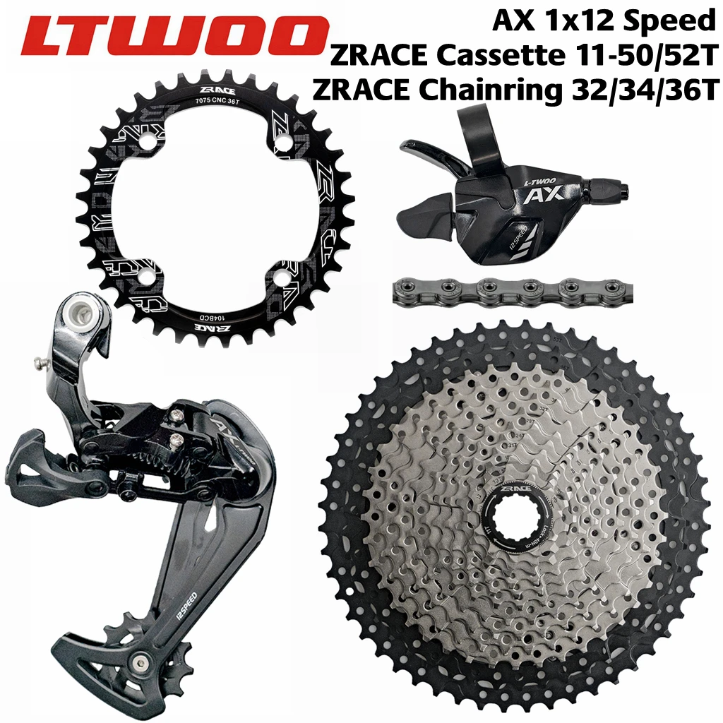 

LTWOO AX12 12 Speed Trigger Shifter + Rear Derailleur 12s + ZRACE Cassette 52T / Chainrings + SUMC S11 Chain, PCR BEYOND EAGLE