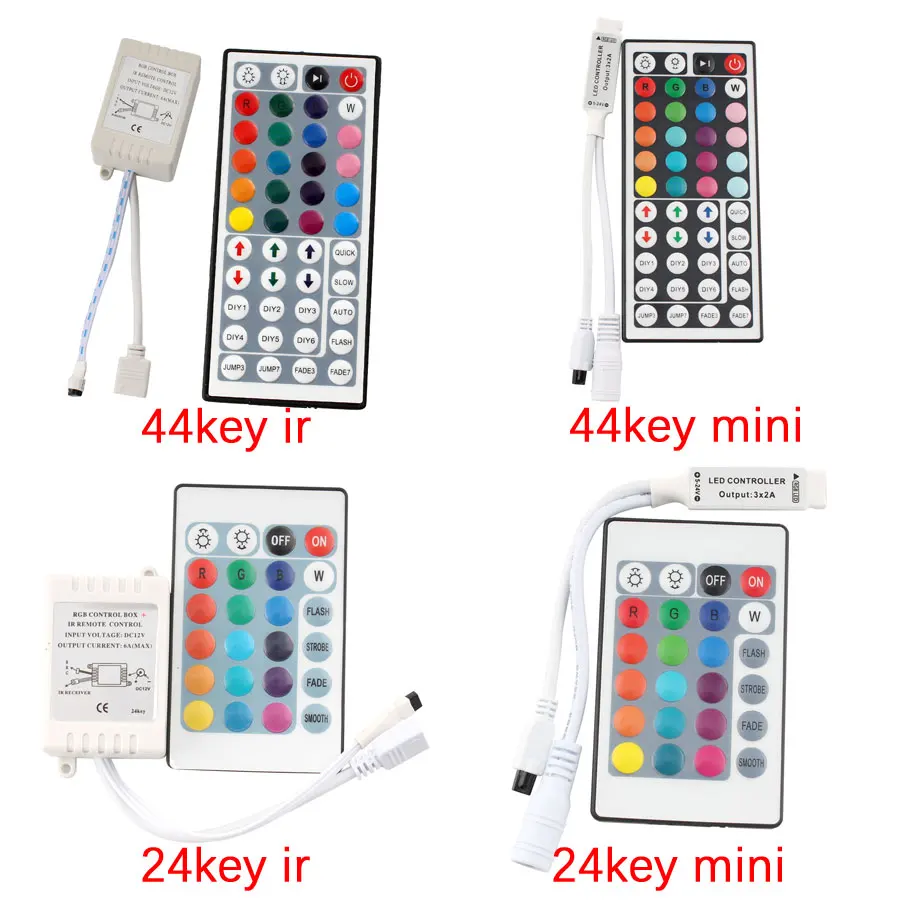 Пульт дистанционного управления Rgb 12 В постоянного тока 24 клавиши 44 пульт led RGB для