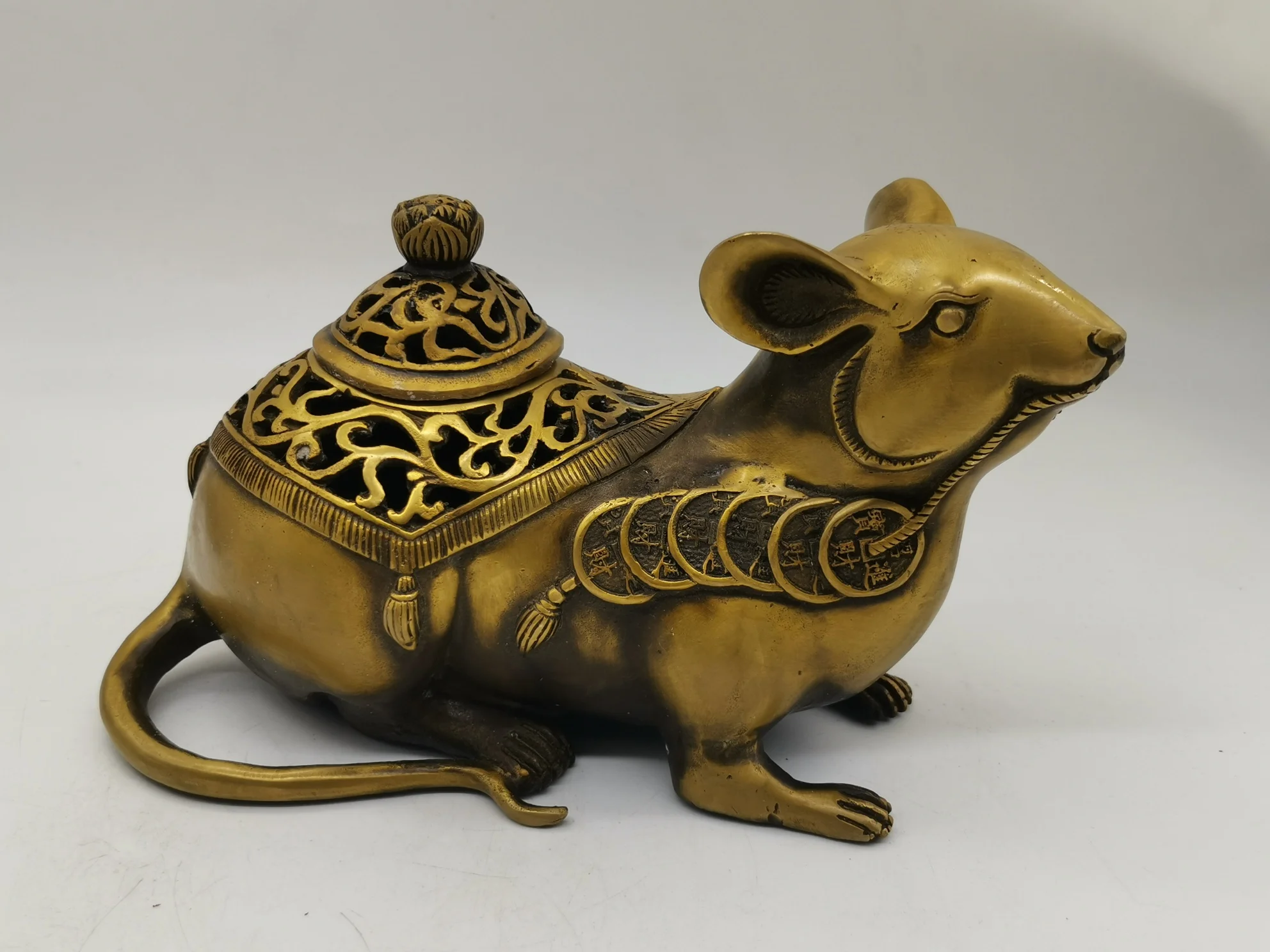 

Pure copper Zodiac mice, gilt Zodiac mice, aromatherapy stove, to attract wealth and treasure