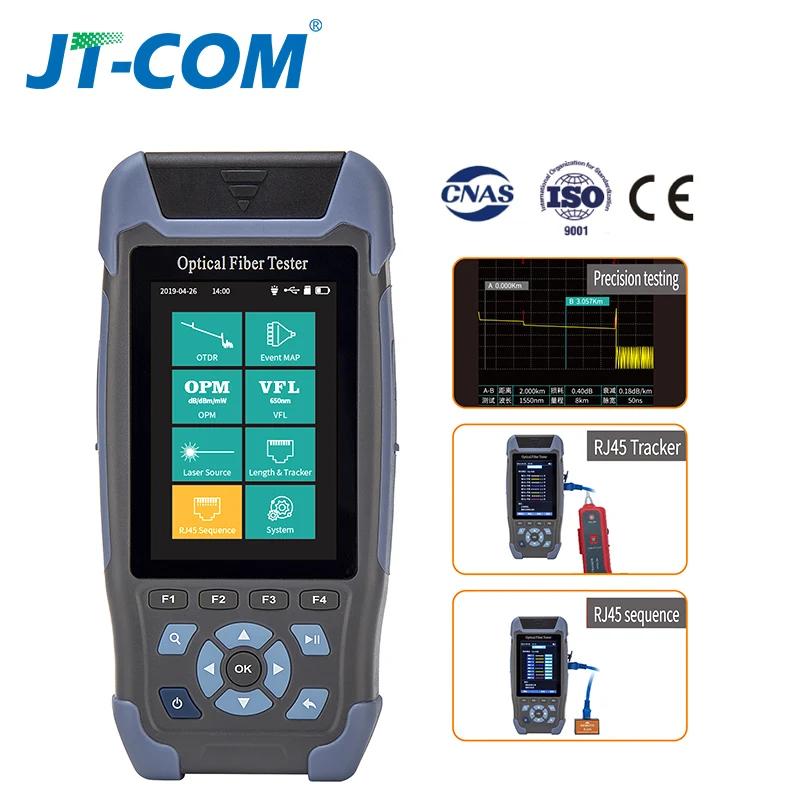 Mini OTDR Fiber Optic Reflectometer 980rev with 9 Functions VFL OLS OPM Event Map 24dB for 64km Cable Ethernet Tester | Мобильные