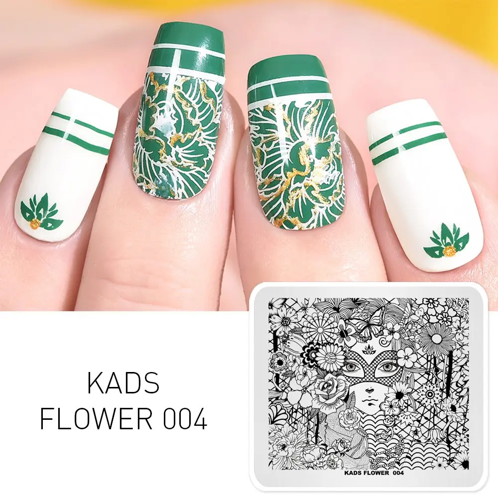 FLOWER 004 KADS стемпинг 32 дизайн для выбора 1 шт. Новое поступлени пластины для стемпинга штамп для стемпинга стемпинг для ногтей штамп для ногтей трафарет для ногтей Рождество цветы Хэллоуин мода стиль для маникюра - Цвет: FLOWER 004