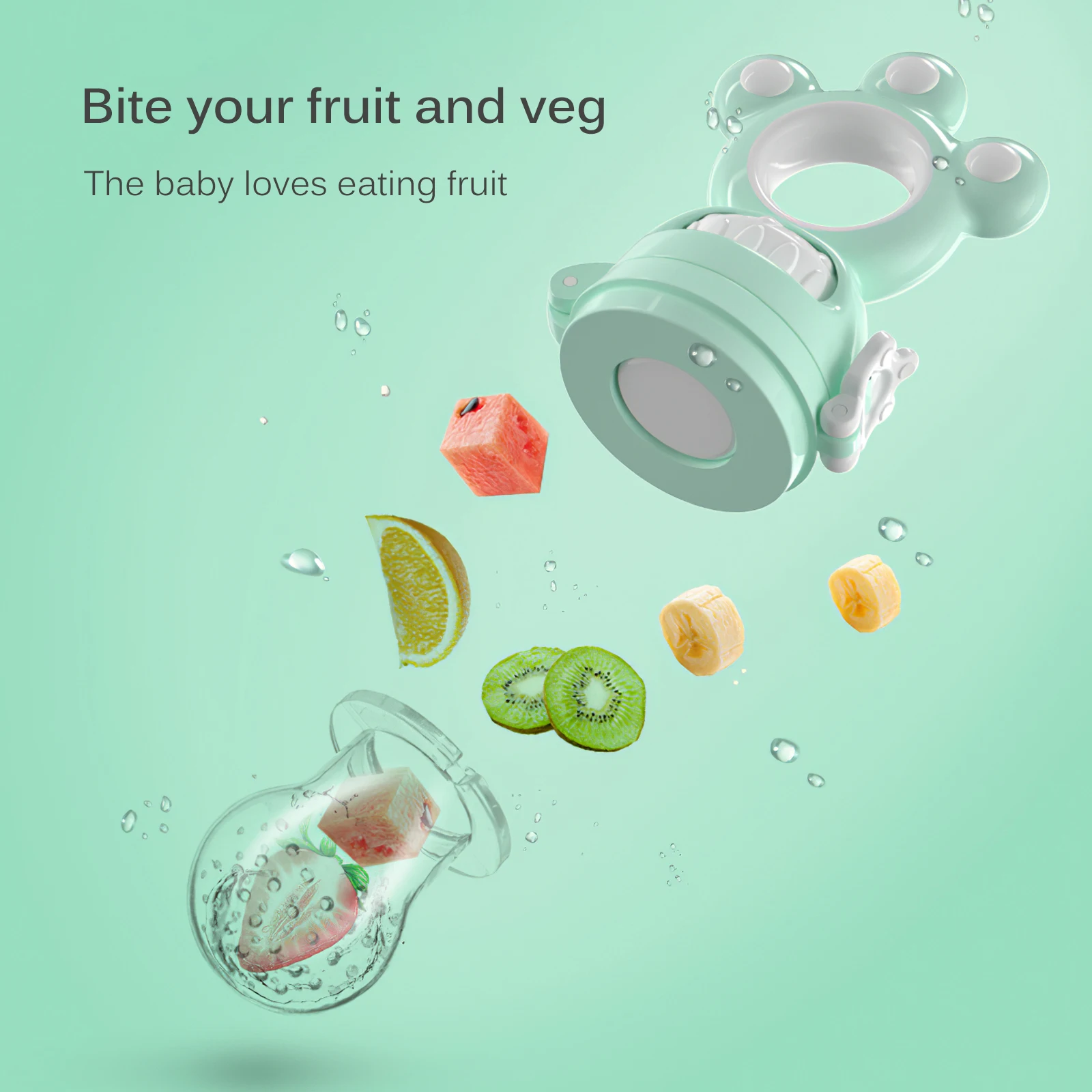 

Прорезыватель для зубов для младенцев, соска для соски, фруктов, овощей, безопасная силиконовая кормушка, добавка, бутылки для ротовой полос...