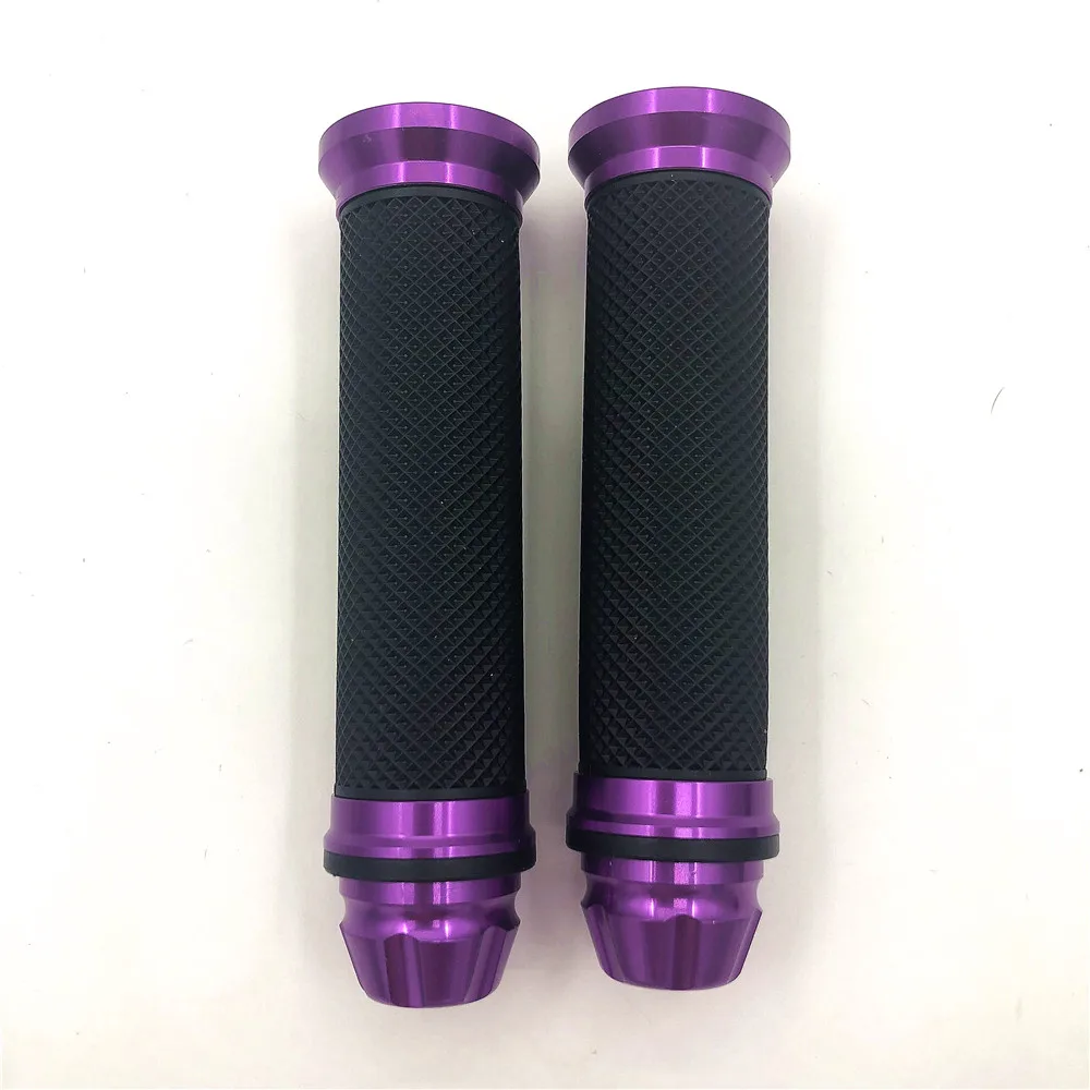 Purple Рукоятки для мотоцикла, рукоятка, резиновая педаль, байкер, скутер, руль, рукоятки, модифицированный руль, дроссельная заслонка, поворотная рукоятка, рукоятки - Цвет: Purple