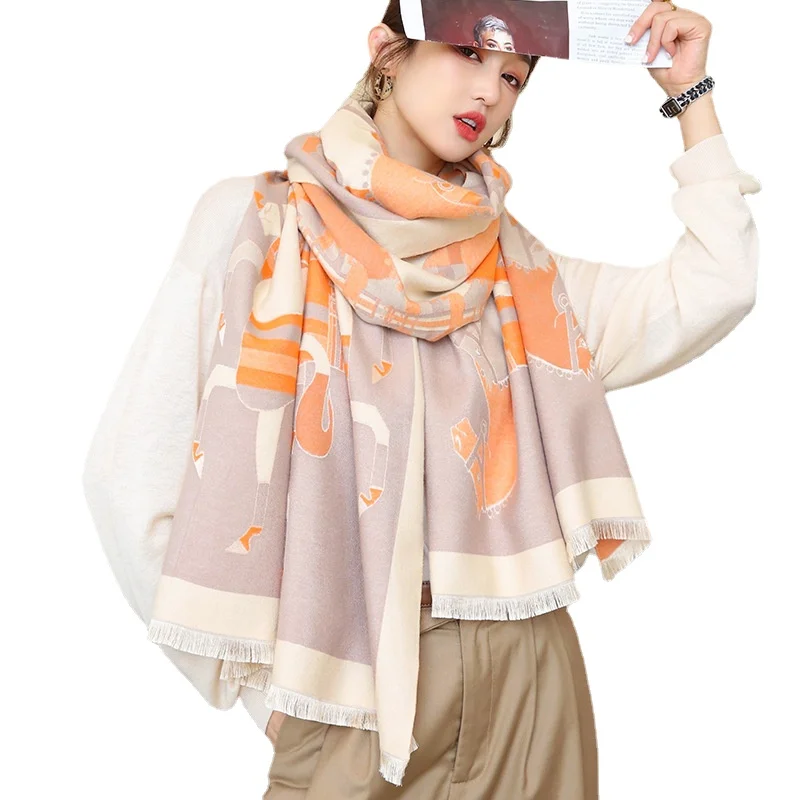 

Luxury Winter wool Scarf Cashmere Thick Soft Warm Pashmina Scarves Female Shawl Wraps Bufanda echarpe hiver cicartiz invierno