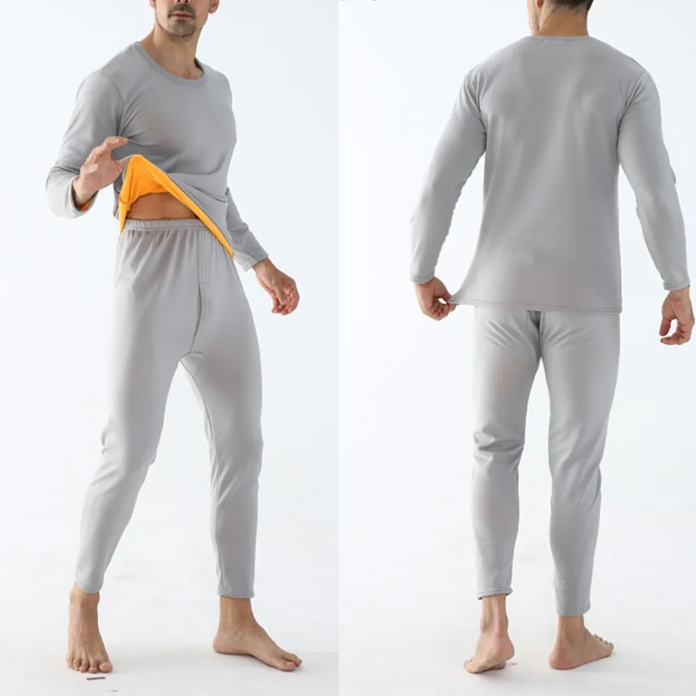 

Men'S Bottoming Suit Men Suit Autumn Winter Bottoming Clothes Comfortable Solid Color Thermal Thick Underwear