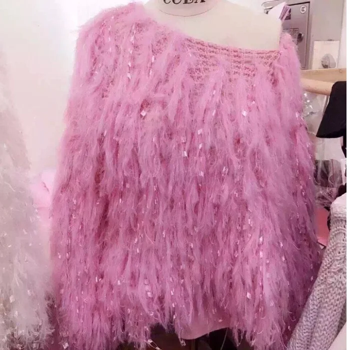 2020 Top Fashion New Women free Shipping 2021 Autumn And Winter Sweet Sweater Handmade Tassel Knit Long-sleeved | Женская одежда