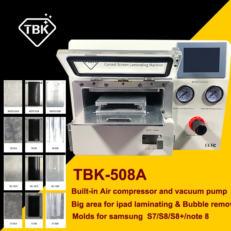 TBK-508A изогнутый ЖК-экран вакуумный ламинатор для Sumsung iPhone iPad S9 S9+ Edge lcd OCA Repair bubble remover