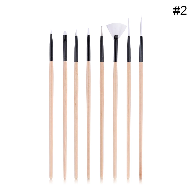 Set2-8 Pcs 1 Набор для ультрафиолетовой обработки лайнера для ногтей кисть для рисования акриловая мраморная ручка смешанных размеров многофункциональные инструменты для дизайна ногтей DIY - Цвет: Set2-8 Pcs