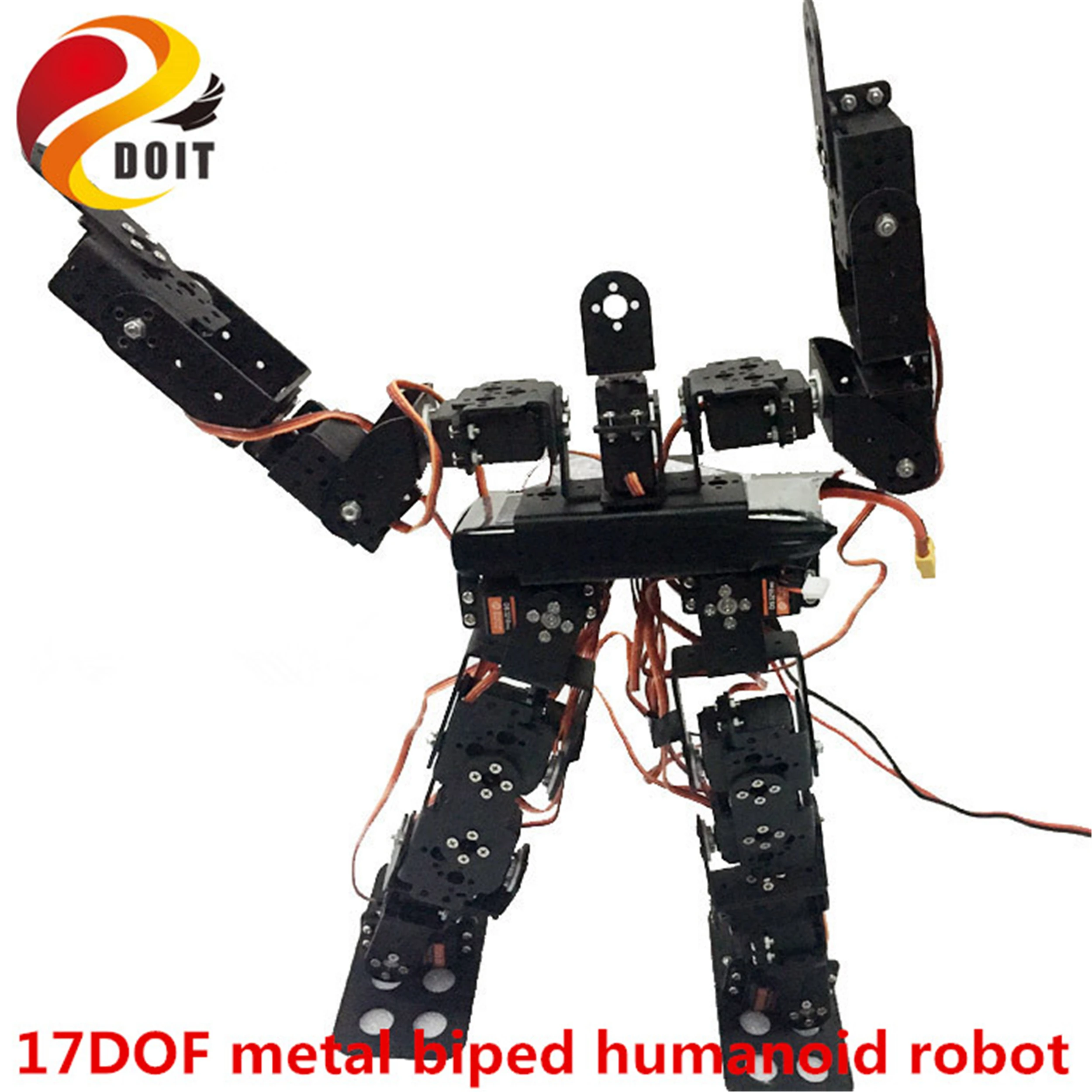 17DOF металлический Biped Роботизированный образовательный гуманоидный робот набор