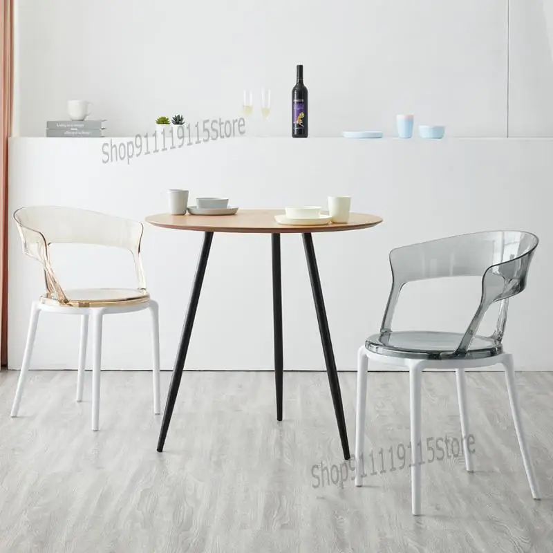 Обеденный стул в скандинавском стиле пластиковый прозрачный современный