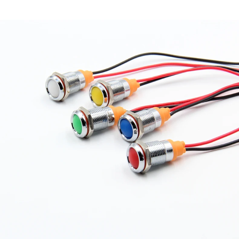 1 шт. 10 мм водонепроницаемый металлический плоский круглый светодиодный