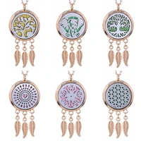 2019 new aroma diffuser necklace tree of life open lockets pendant perfume essential oil diffuser aromatherapy pendant necklace