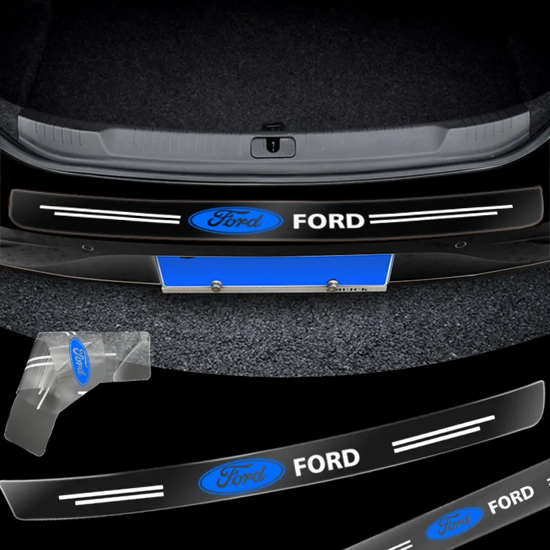

Universal Car Anti-Kicked Trunk Rear Guard Plate Trim Sticker Strip for Ford Fiesta Hatchback 2009-2015 MK2 7 2009-2017 Ecosport