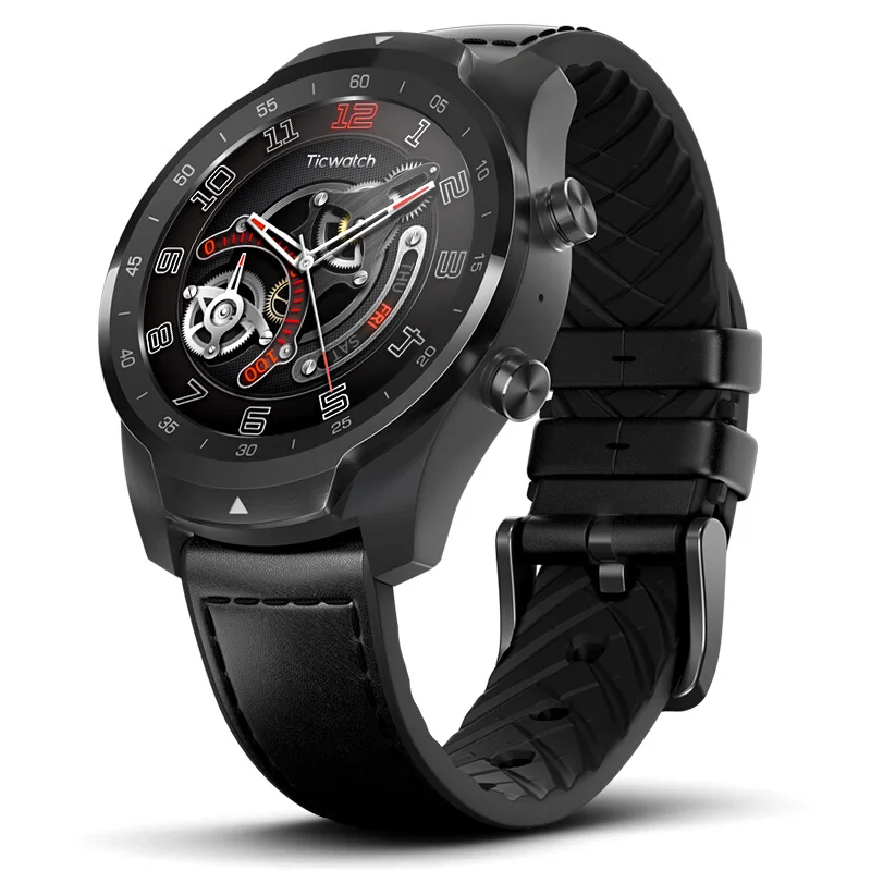 Black Global Ticwatch PRO Android носить NFC Google Pay gps Смарт часы IP68 Водонепроницаемый AMOLED дисплей smartwatchs для мужчин - Цвет: Black