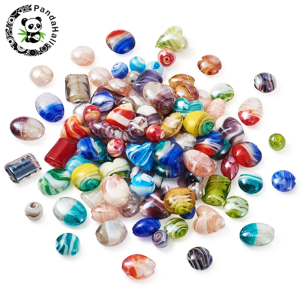 

Handmade Lampwork Beads Mixed Shapes Mixed Color, 12x83mm; 100pcs/box