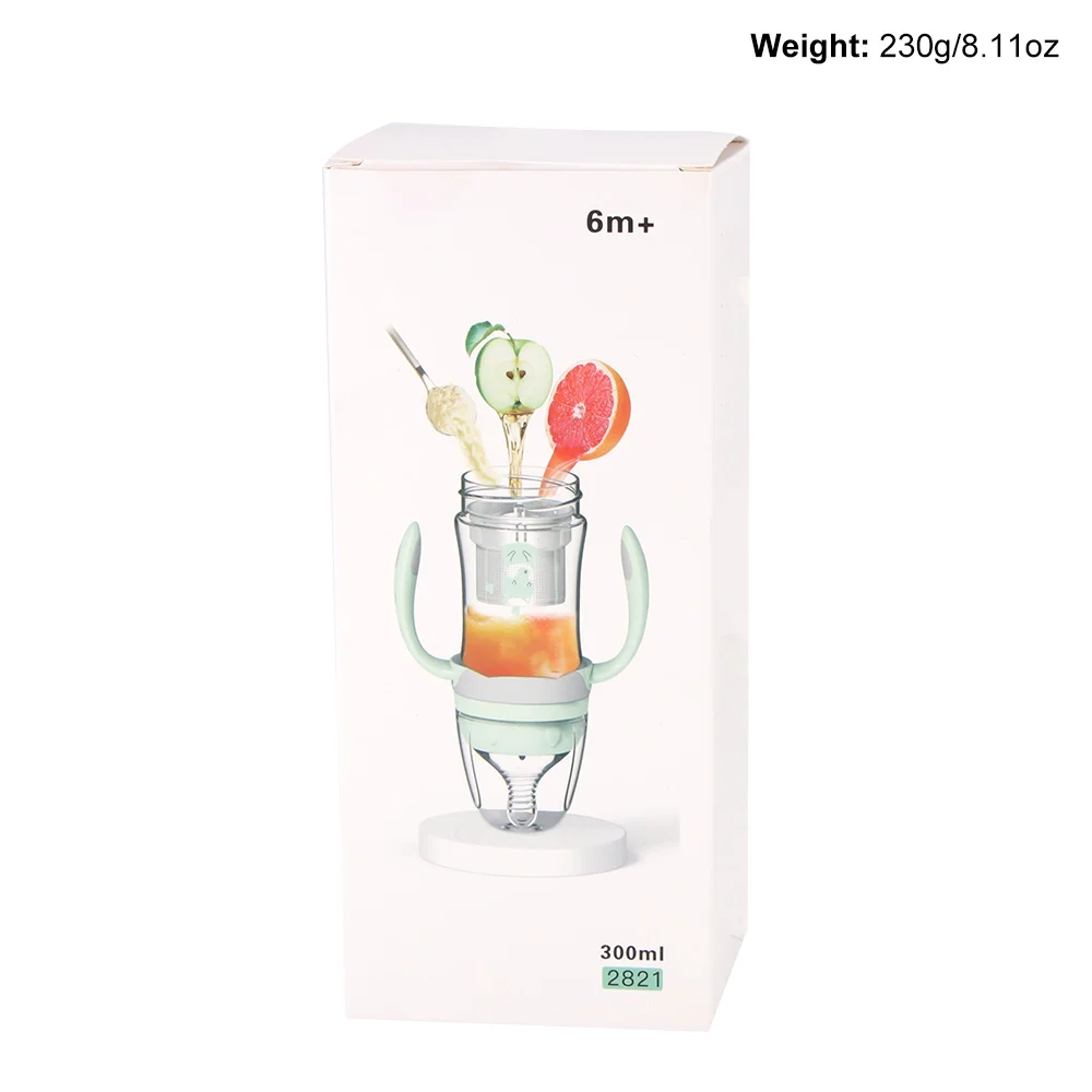 

300ml Cute Baby Bottle Newborn Children Learn Feeding Drinking Nursing Silicone Bottle Kids Juice Water Training Cup Infantil