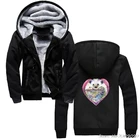 Прохладный ежик с принтом сердце, толстовки для мужчин, зимние, сохраняющие тепло; Повседневная мужские утолщенные кофты