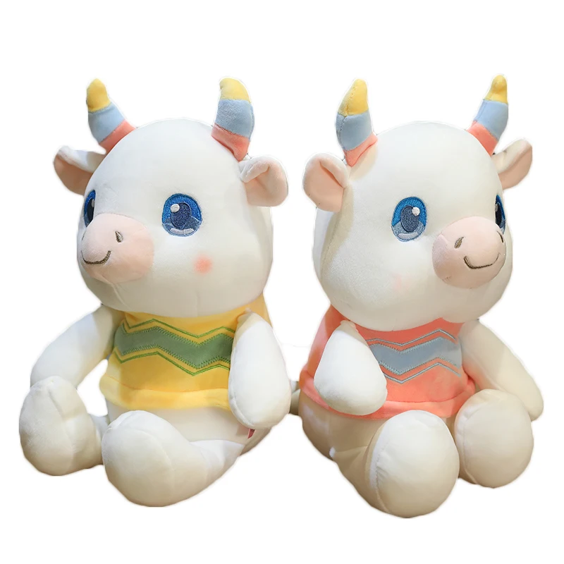 

1PC 30/40/50cm New Cute Cartoons Cattle Plush Toy for Baby Kids Playmate Cute Soft Stuffed Animal Cow Plush Toy Birthday Gift