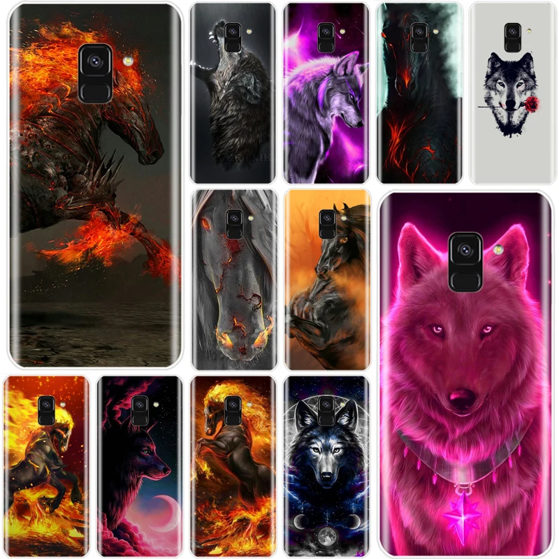 Чехол для телефона Fierce Wolf and Flame horse Samsung Galaxy A3 A5 A7 2015 2016 2017 A8 A9 Plus 2018 чехол из